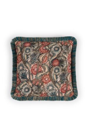 Rapture Cushion Red and Teal All Products Anna Hayman Designs
